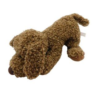 Wishpets Harry Jr Brown Dog Plush Curly Fur 1997 Pellet Filled 10"